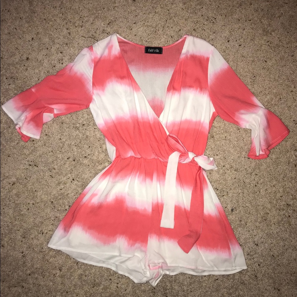 Size small pink and white tie dye romper.